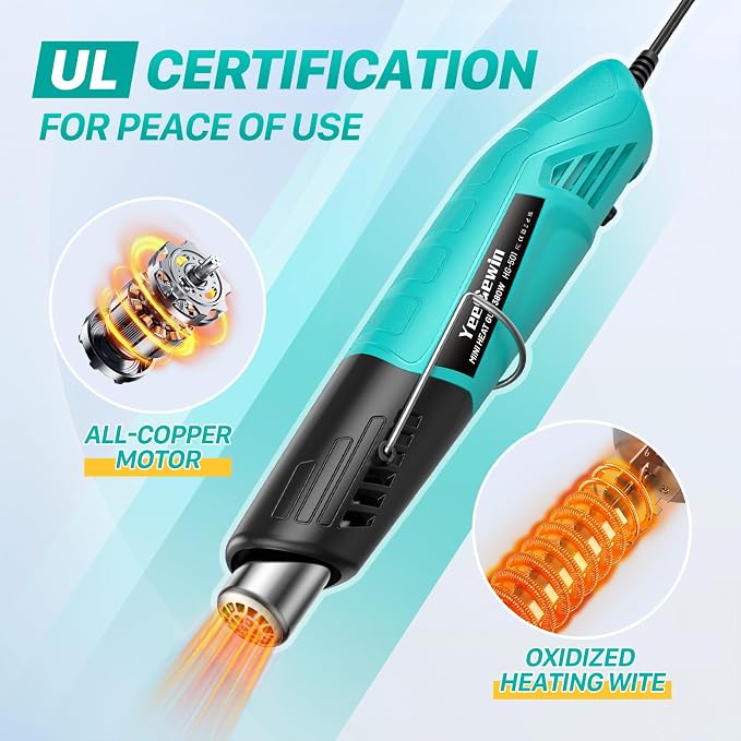 Heat Gun, 380W Fast Heat Mini Hot Air Gun - Image 4
