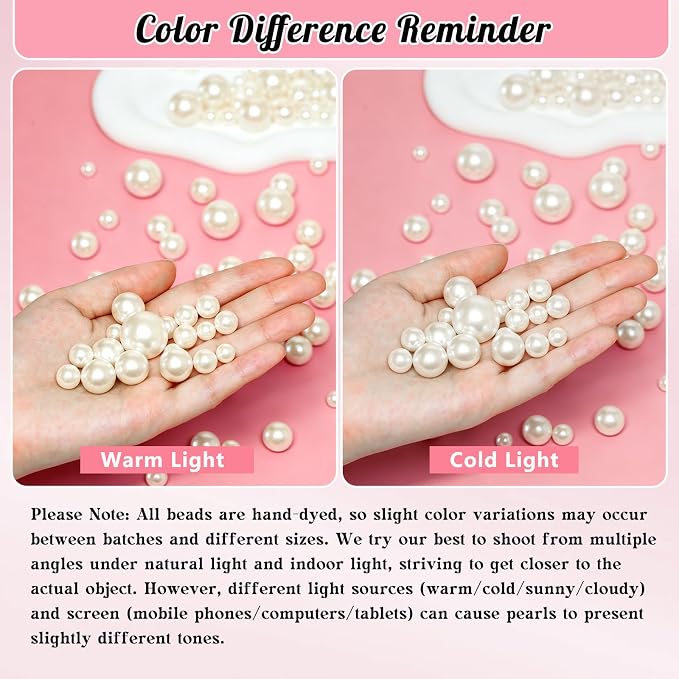 6000PCS Pearls for Crafting, Ivory No Hole Beads for Centerpieces Vases - Image 7