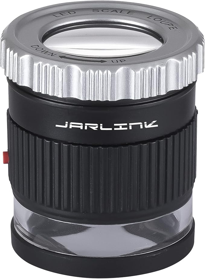 JARLINK 30X Adjustable Focal 3 LED Jewelers Loupe Magnifier, Used by JARLINK