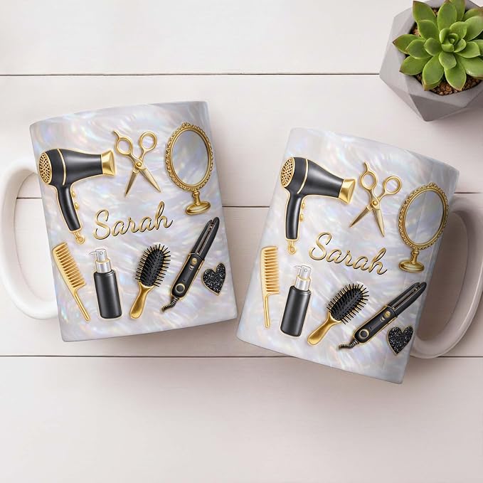 Hairapist With Hairstylist Mug Personalized Name, Hair Stylist Gift Idea - Image 7