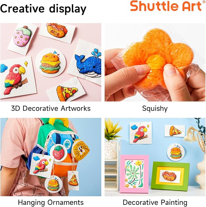 Shuttle Art 68 Pcs Magic Foam Texture Painting Refill Paper Kit - Image 5