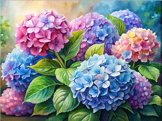 EIBEILI Diamond Art Kits for Adults-Hydrangea Flowers Diamond Painting Kits | by EIBEILIDiamondPainting