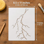 8.5x11 Inch Lightning Bolt Stencil Reusable Plastic Weather Fire Template | - Image 2