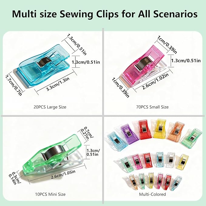 Sewing Quilting Seam Kits and supplies-100 Pcs Plastic Sewing Clips and 200 Pcs - Image 5