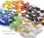 Lanyani 1.2Pounds/300 Pieces Iridescent Glass Mosaic Tiles Bulk - Image 4