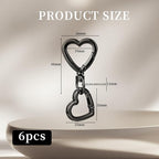 12 Pcs Heart Swivel Spring Clasps，Metal Spring Key Chain Hook Clasps，Clip - Image 3