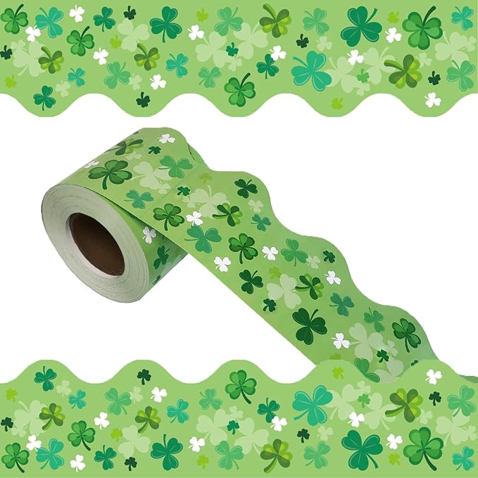 69 Feet St Patricks Day Bulletin Board Decorations Lucky Green Shamrock Clover by Unknown
