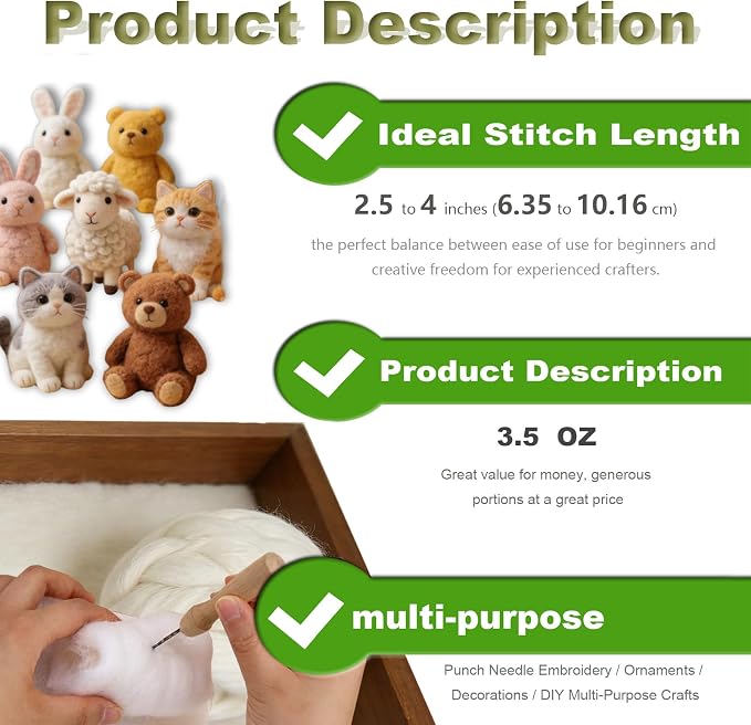 Wool Roving-3.5oz Needle Felting Wool, Soft Multi-Color Wool Fiber, Perfect - Image 4