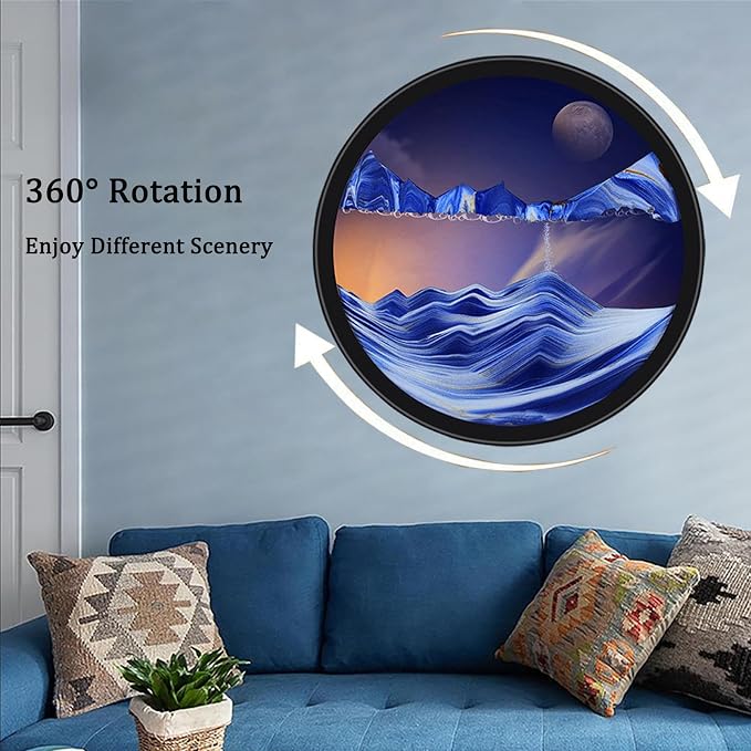 TNSLGHS Moving Sand Art, Wall Mounted Sand Art Liquid Motion, 360°Rotate Moving - Image 2