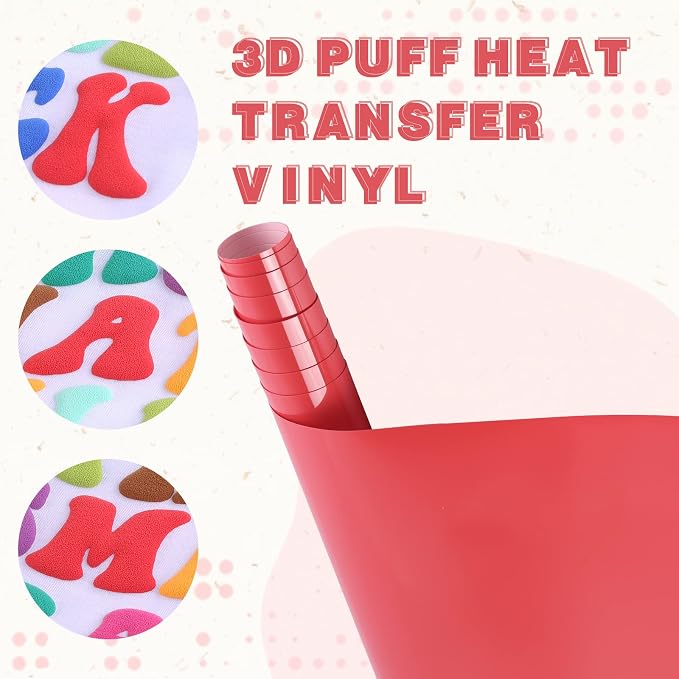 Tintnut Pastel Red Puff Heat Transfer Vinyl Roll, easy cut & weed, stretch - Image 3