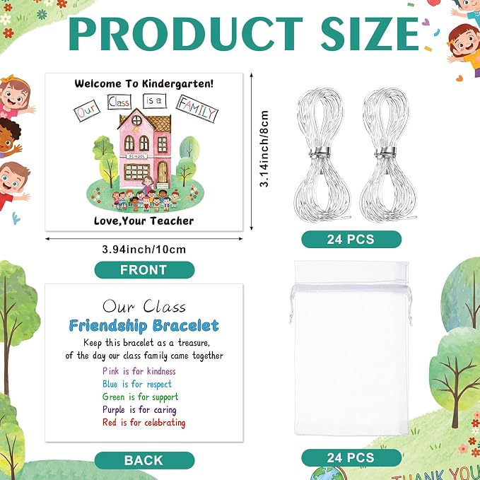 Tondiamo 24 Sets Kinder Back to School Gifts Friendship Bracelet Making Kit - Image 2