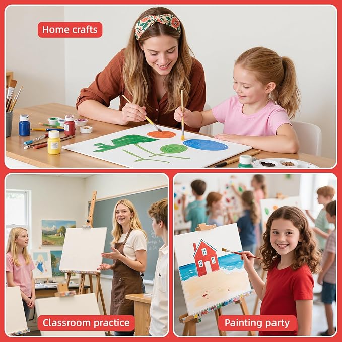 Simetufy 12 x 12 inch 12 Pack Painting Canvas Boards- Gesso Primed | Acid-Free - Image 6