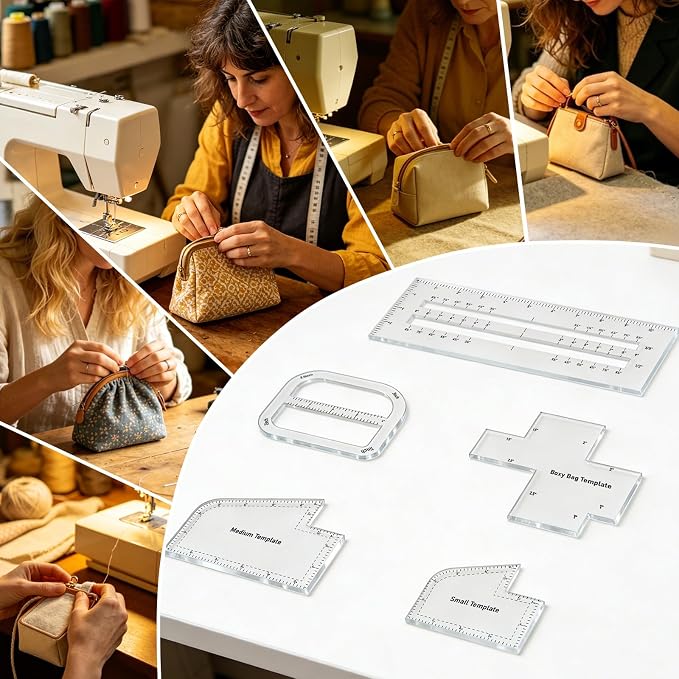 5Pcs Boxy Bag Making Templates for DIY Sewing Enthusiast | Bag Making Supplies - Image 8