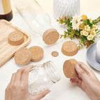 BENECREAT Wooden Cork Bottle Stoppers, 2.2inch Diameter, Wooden Wine Bottle - Image 3