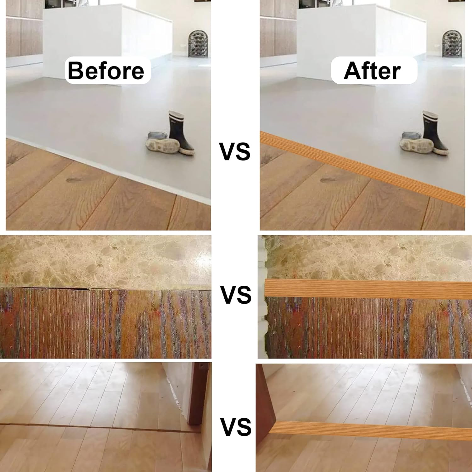 Floor Transition Strip & Self Adhesive Floor Vinyl Floor Edge Trim Laminate Floor Gap Covering Joining Strip