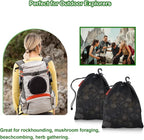 Mesh Foraging Bags with Clip, 4 Pack Drawstring & Toggle Closure Foraging Pouch - Image 5