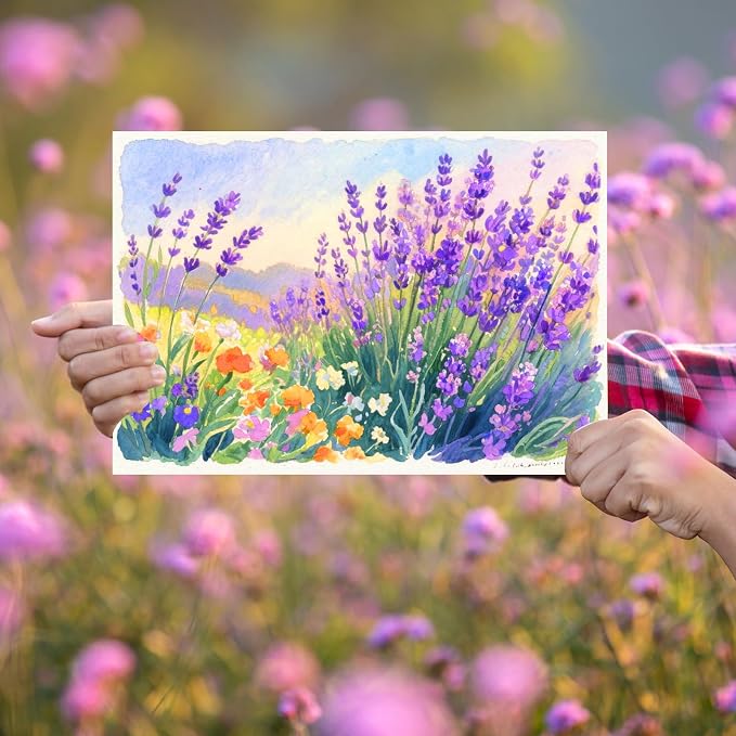 50 Sheets Watercolor Paper Bulk, Each 10 Sheets.140 lb/300 GSM Water Color Paper - Image 8