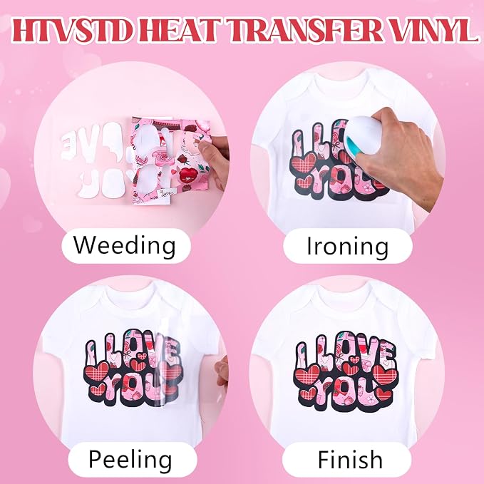 HTVSTD Rose Romantic Heat Transfer Vinyl 10Sheet 12×10in Iron on Vinyl | Rose - Image 3