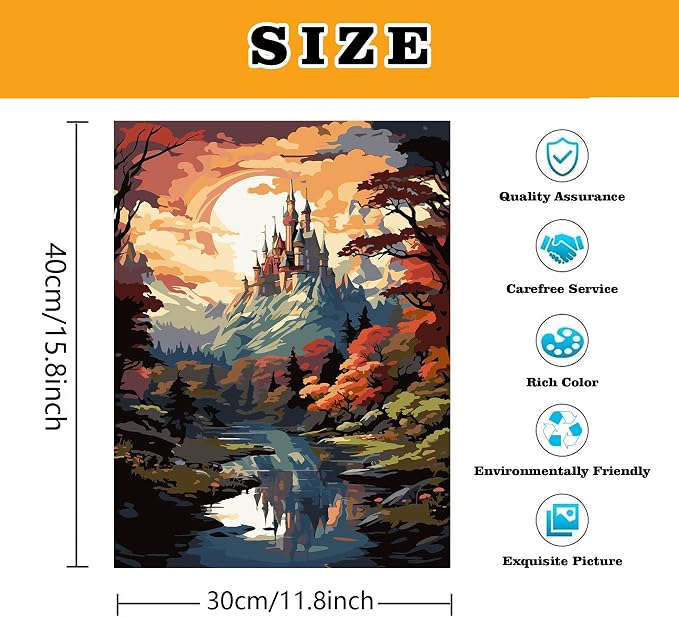Meothan Paint by Numbers Kits for Adults Beginner 12''x16'' | Adult Paint by - Image 3