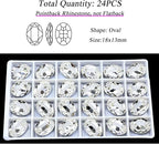 24Pcs Point Back Glass Rhinestones, 18 * 13MM Oval Shape Faceted Rhinestones - Image 2