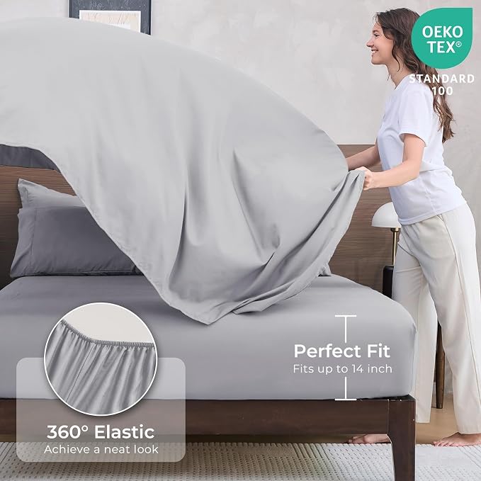 HEVUMYI Light Grey Twin Comforter Set - Image 5