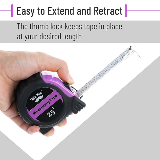 Mr. Pen- Retractable Tape Measure 25 ft, Pastel Purple, Easy Read | Steel - Image 5
