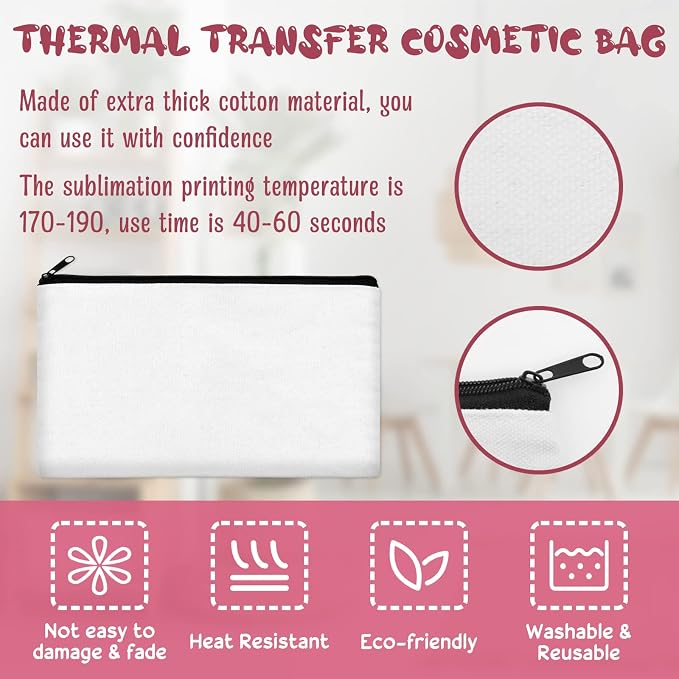 Legigo Blank Canvas Bag Zipper Pouch Makeup Bags Bulk - Image 3