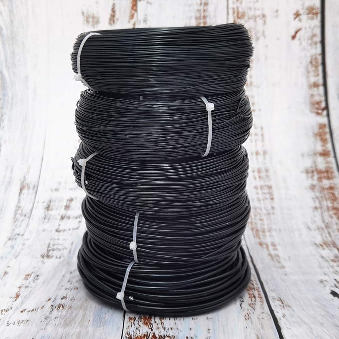 INSPIRELLE 15 Gauge 164 Feet Black Aluminum Craft Wire Bendable Metal Wire - Image 3