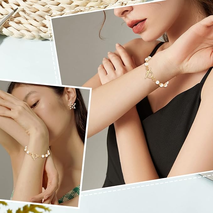 Beebeecraft 15 Sets 18K Gold Plated Toggle Jewelry Clasps Connectors Round Ring - Image 6