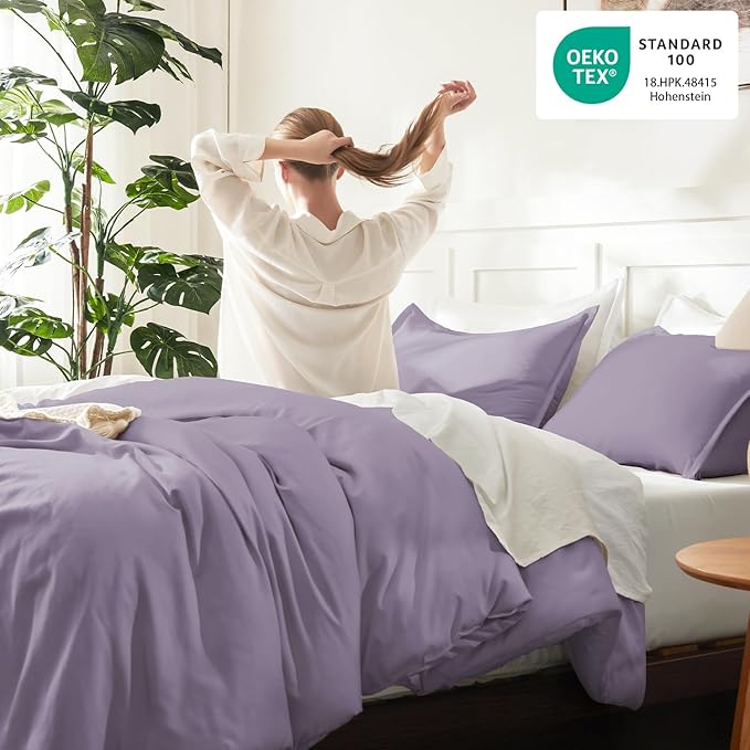 Litanika Grayish Purple Comforter Set California King Size, 3 Pieces Cal King - Image 4