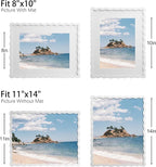 11x14 Picture Frame with Mat for 8x10, Wavy Edge Wooden Real Glass Photo Frame - Image 4