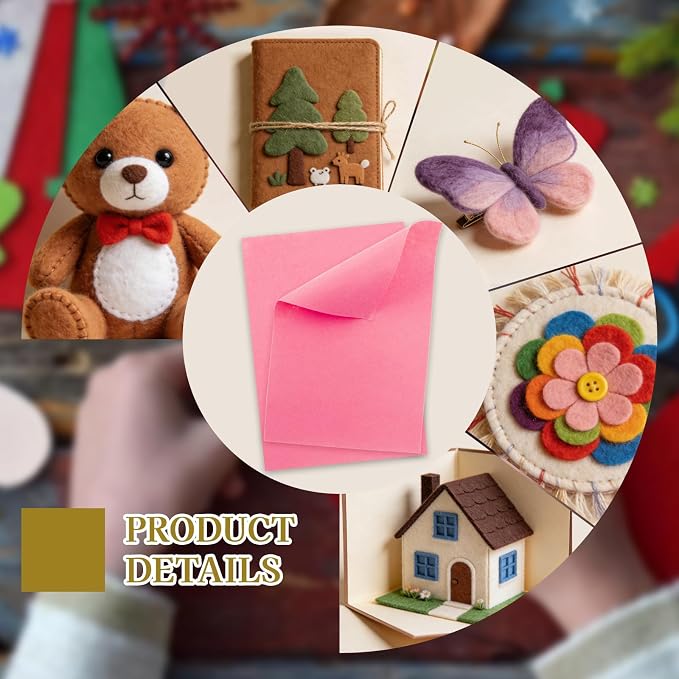 12 Pcs Felt Sheets, 7x11 Inch Stiff Felt - Image 4