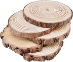 Natural Round Discs Rustic Wood Slices 5 Pcs 7-8 inch Unfinished Wood kit - Image 2
