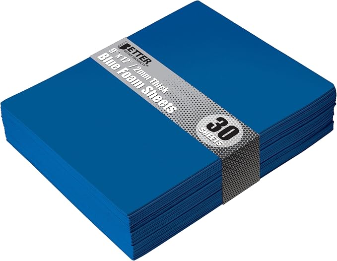 Better Office Products Blue EVA Foam Sheets, 30 Pack, 2mm Thick, 9 x 12 Inch by BetterOfficeProducts