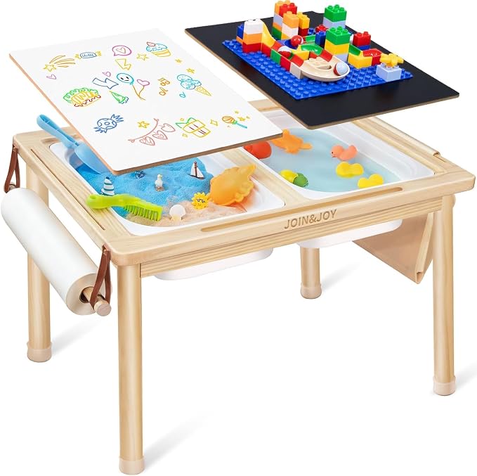 JOIN&JOY Sensory Tables for Toddler, Double-Sided Lids, Indoor/Outdoor Kids by Unknown