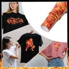 Tintnut Orange Red Flame Heat Transfer Vinyl Roll, stretch washable, compatible - Image 5