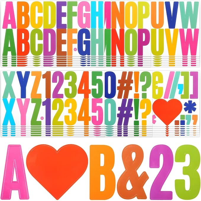 600 Pcs 36 Sheets Letter Stickers 2.5 Inches Colorful Large Alphabet Number by ProfessionalDIYArtSupplier