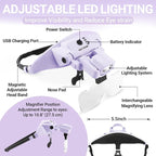 YOCTOSUN Magnifying Glass with Light, Rechargeable Headband Magnifier with 6 - Image 5