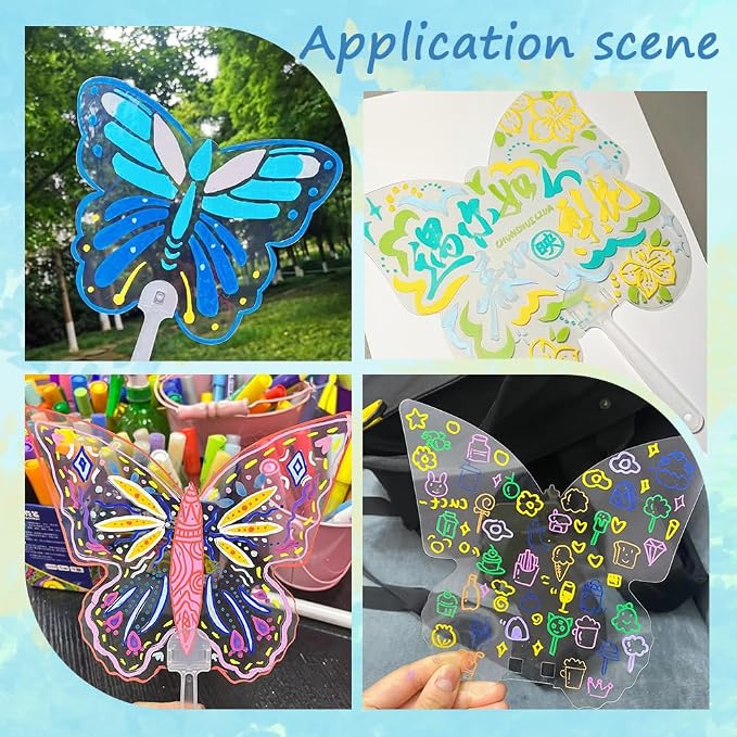 10Pcs Blank Hand Fans Mini Transparent Blank Fans Bulk Decorative Plastic - Image 5