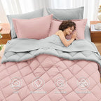 MUXHOMO 7 Pieces Queen Comforter Set, Reversible Bed in a Bag Queen Size - Image 6