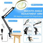 10X Magnifying Glass with Light, Adjustable Swing Arm 72 LEDs Real Glass Lens - Image 4