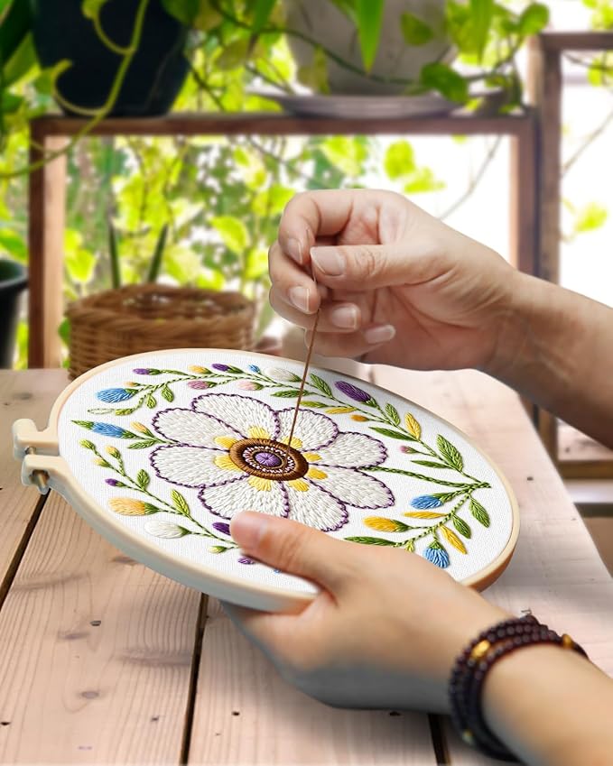 TINDTOP Embroidery Kit for Adult, 3 Pack Embroidery DIY Starter Kit, - Image 4