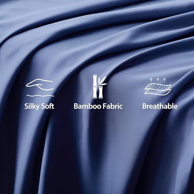 Bamboo Viscose Flat Sheets Only, 400 Thread Count Sateen Weave Cal King Size - Image 3