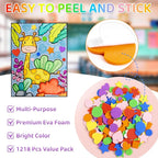 CCINEE 1218 Pcs Foam Stickers 7 Colors Self Adhesive Foam Shapes Sticker - Image 3