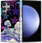 for Samsung Galaxy S24 Ultra Case, Skull Star Collage Pattern Glossy 2 in 1 - Image 3
