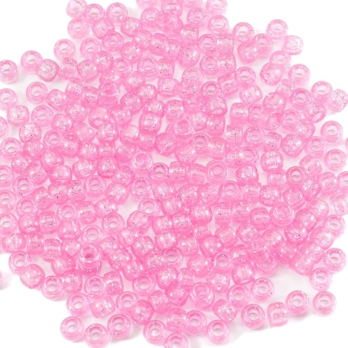 Gxueshan 1000 Pcs Acrylic Plastic White Pony Beads 6x9mm Bulk Kandi Beads by Gxueshan