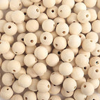 150pcs 25MM Wood Beads Natural Unfinished Round Wooden Loose Beads Wood Spacer by pojah
