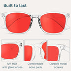 Gaoye Transparent with Red Lenses Blue Light Glasses - Image 6