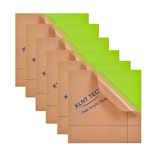 6 PCS Apple Green Cast Acrylic Sheet 1/8 Thick 8 x 8 Inch, Opaque Acrylic Sheets by MaterialsParts