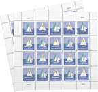 United States Postal Service Sailboats 2023 Blue Rectangular Postcard Stamps by United+States+Postal+Service